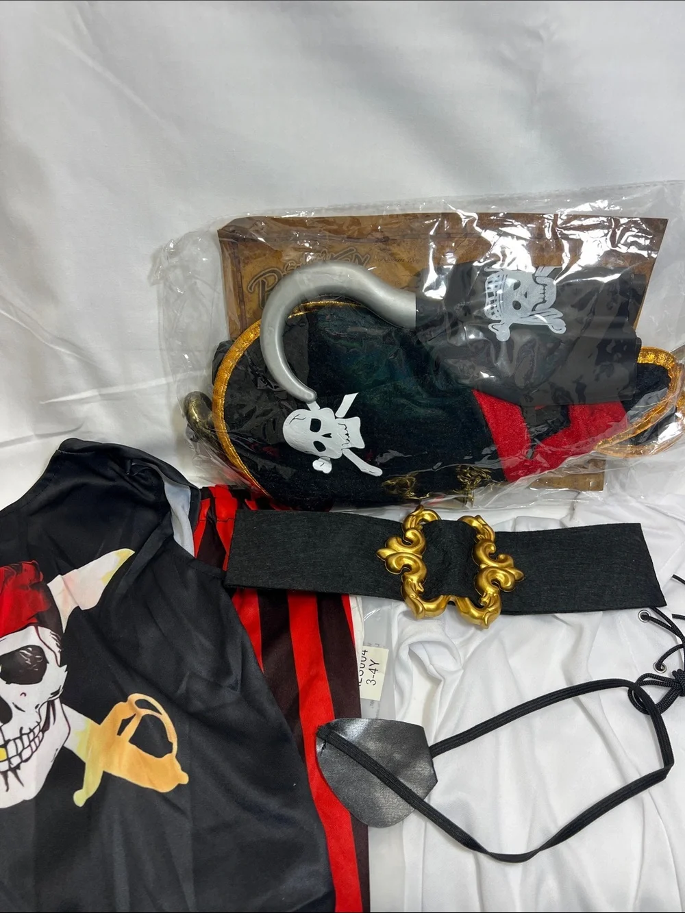 Kids Black and Red Pirate Costume Set - Skull Theme